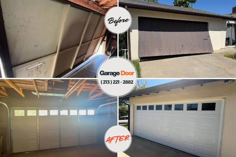 Before and after: garage door repair Tama County